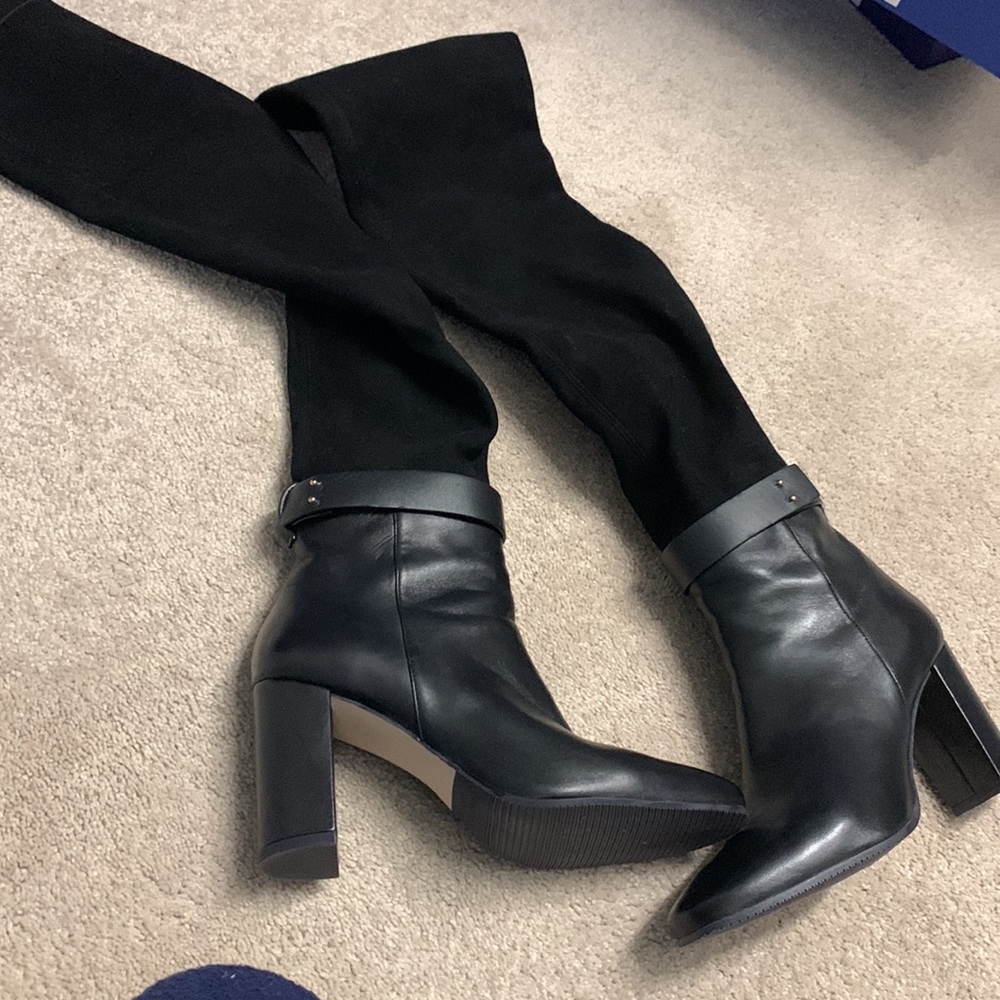 Stuart Weitzman OTK 7.5 LUNA 85 leather and suede Boots 1 time worn paid 1000 - Picture 2 of 12